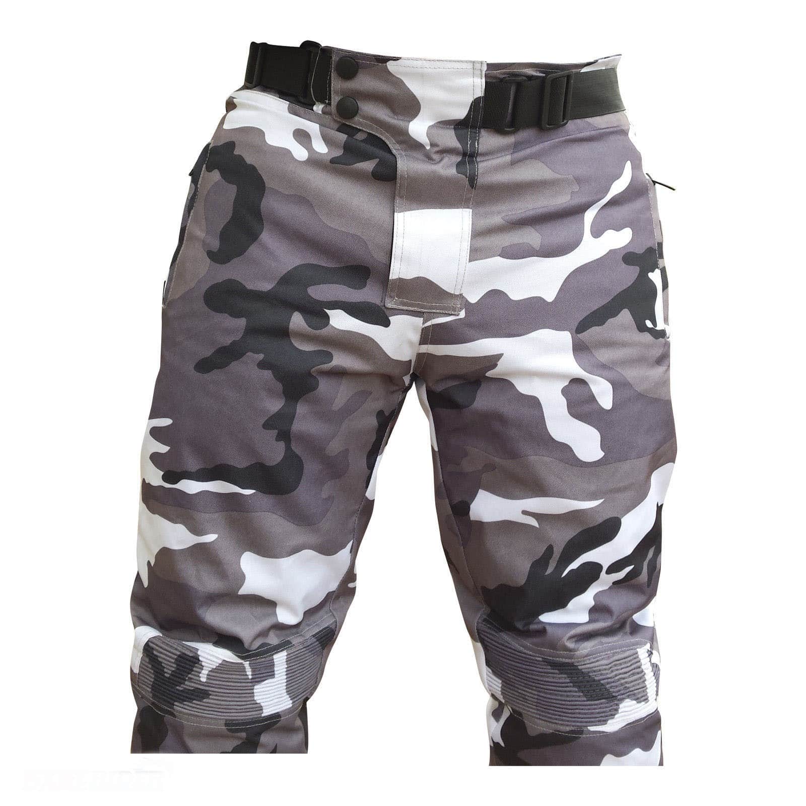 W44 L32, Green MAL Breathable CE Armoured Waterproof Motorcycle/Motorbike Cordura Trousers Camo 