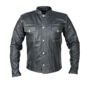 Dare Rider™ Soft Cowhide Leather Mens Casual Straight Fit Leather Shirt