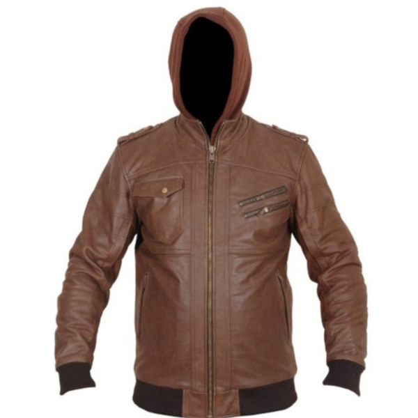 Dare Rider™ Mens Vortex Leather Jacket Brown