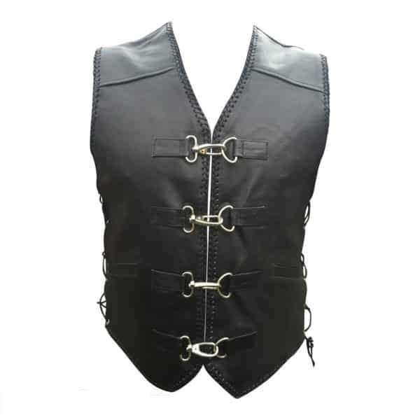 Cruz Leather Vest Hand Braided 4 Buckles AusMotoGear